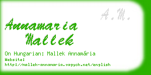 annamaria mallek business card